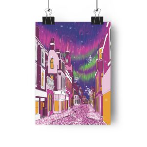 Art Print - Nairn High Street Under the Aurora